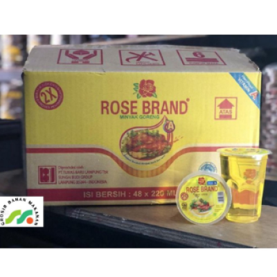 MINYAK ROSE BRAND GELAS 220ML ISI 48 PCS