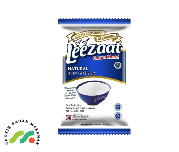 GARAM KONSUMSI BERYODIUM MERK LEEZAAT 250 GRAM PER DUS - Image 2