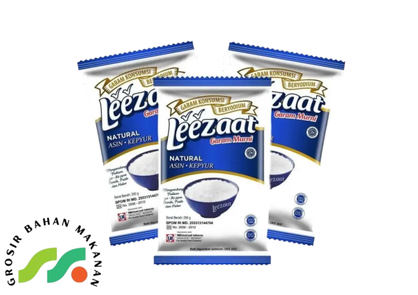 GARAM KONSUMSI BERYODIUM MERK LEEZAAT 250 GRAM PER DUS