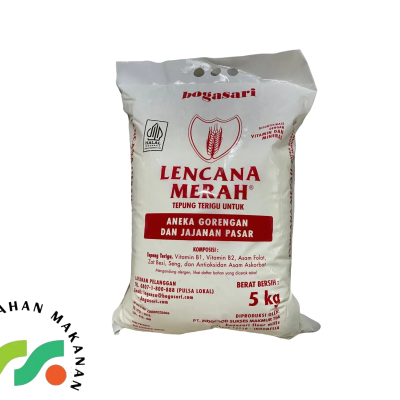 TEPUNG TERIGU LENCANA MERAH BOGASARI KEMASAN 5 KG