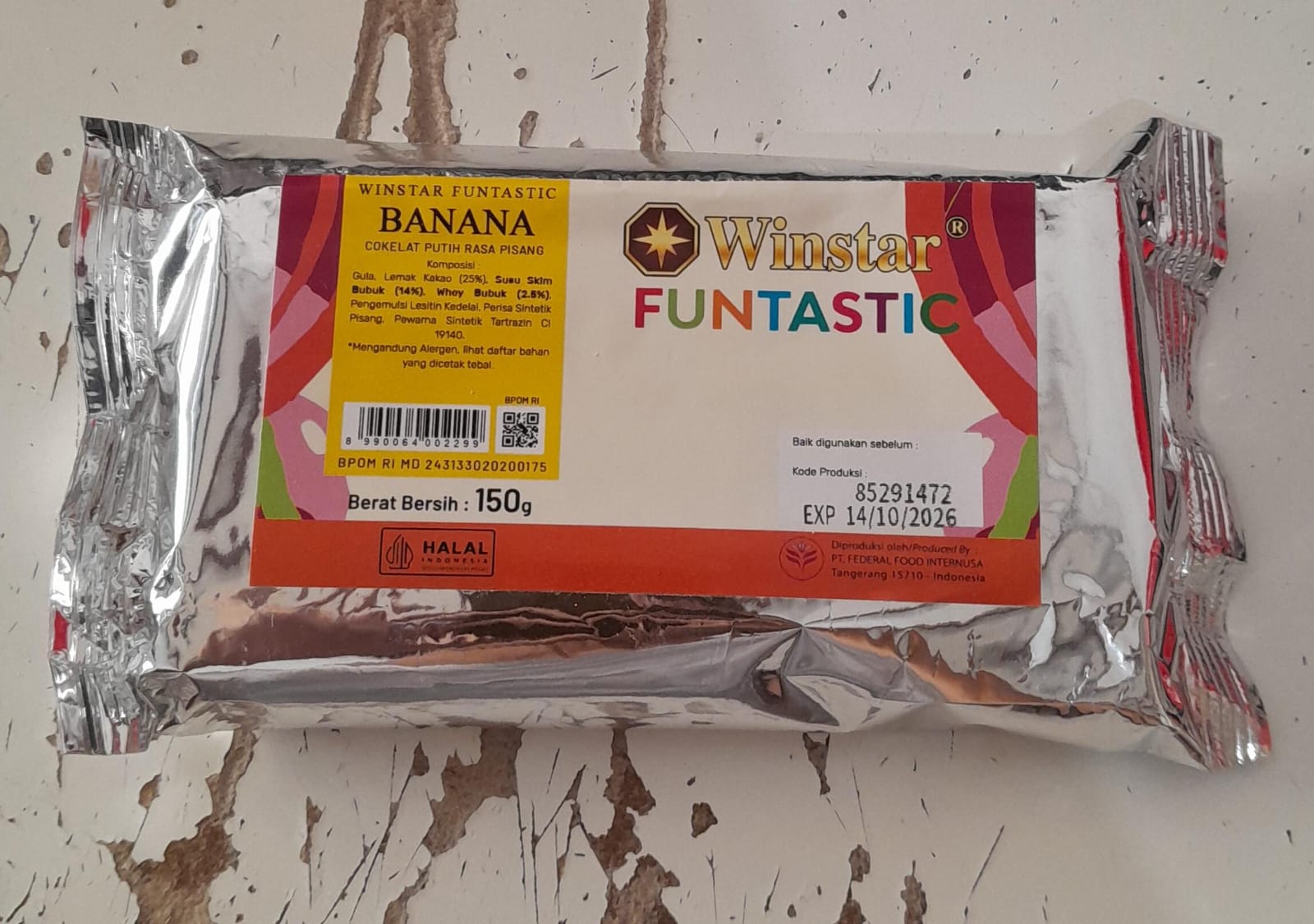 WINSTAR FUNTASTIC COMPOUND BANANA 150 GR (COKLAT BATANG) BAG - Image 3